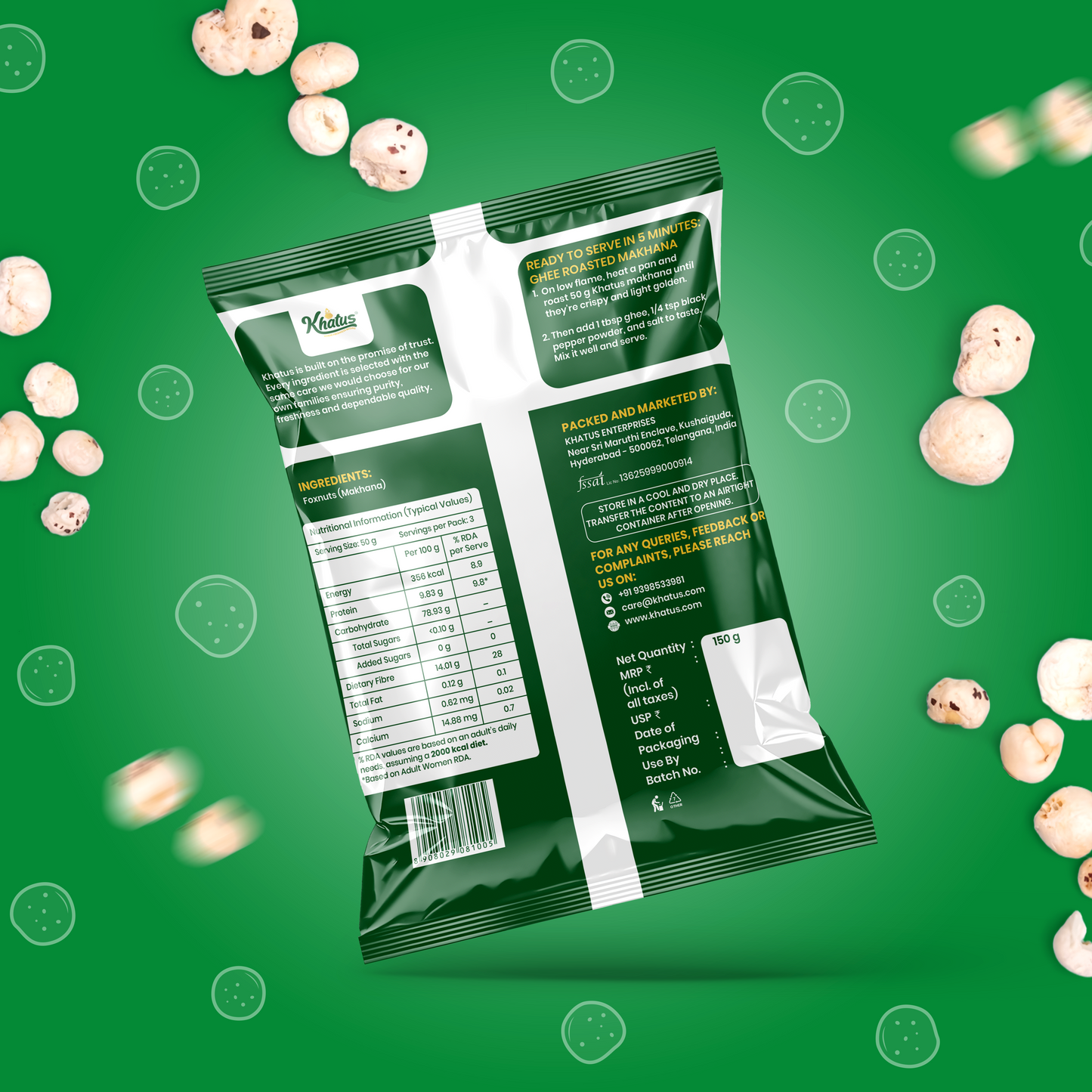 Khatus Fox Nuts (Phool Makhana) – 150 g